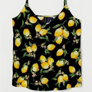 Classy fresh H&M lemon print racer back tank top